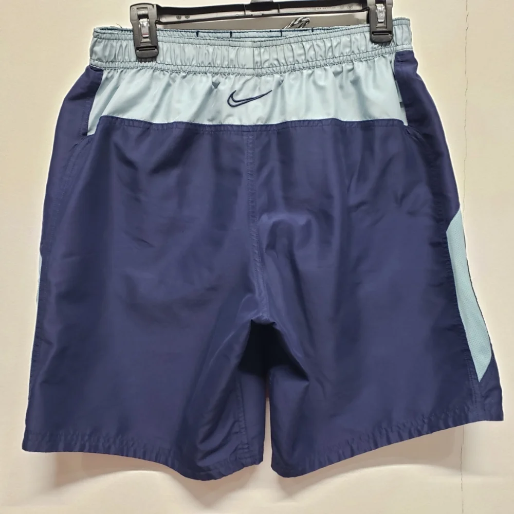 Vintage Nike Board Shorts Swim Mens Size Medium Blue Lined Drawstring